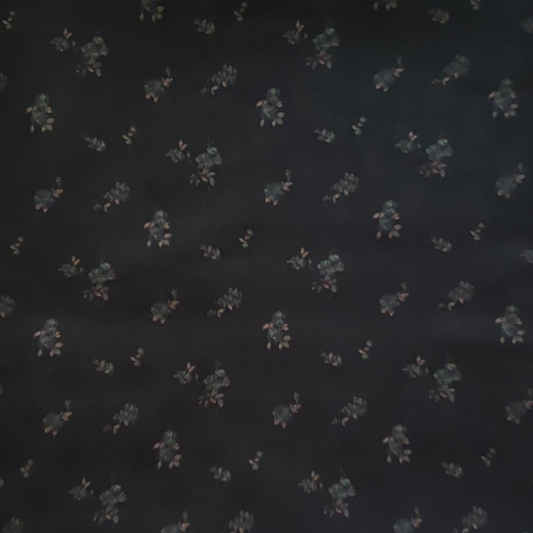 Dark fabric with small floral pattern