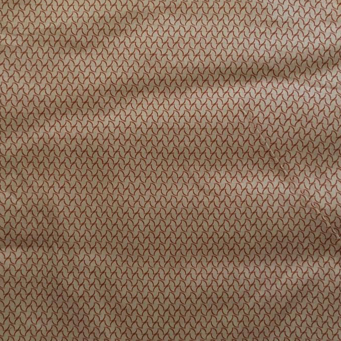 Conscious Creation: Folded Peach and Cream Small Geometric Digital Print Cotton Fabric