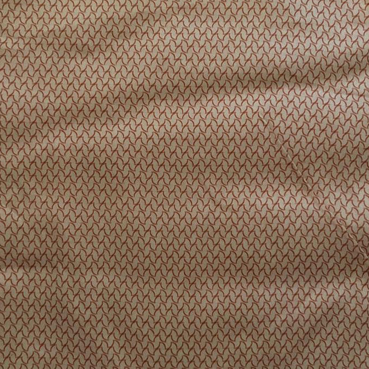 Conscious Creation: Folded Peach and Cream Small Geometric Digital Print Cotton Fabric