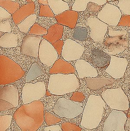 Pattern of multicolored stones on a textured surface